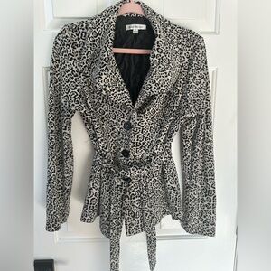 Susan Bristol Leopard Blazer with Belted Waist